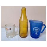 Cobalt Blue Shirley Temple Cream Pitcher, A & W