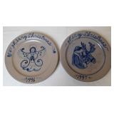 1996 & 1997 Rowe Pottery Works Christmas Plates