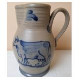 Rowe Pottery Works Pitcher w/Cow Design