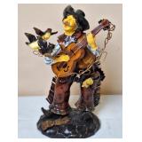 Western Singing Cowboy w/Birds Resin Figurine