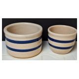 2 Robinson Ransbottom Roseville Pottery Crocks