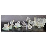 Glass Horse w/Wagon Candy Dish, Crystal Animals