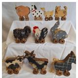 Wooden Animals On Wooden Spools