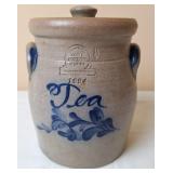 Rowe Pottery Works "Tea" Crock w/Lid