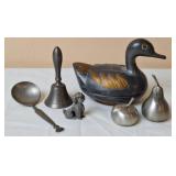Pewter Salt & Pepper, Duck Trinket Box & Bell