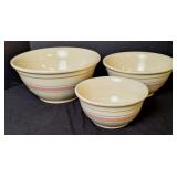 McCoy ? Pink & Blue Band Nesting Mixing Bowls