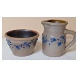 Salmon Falls Stoneware Creamer & Bowl