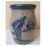 Rowe Pottery Works Christmas Crock Jar