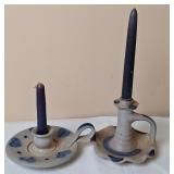 Rowe Pottery Works Stoneware Candle Holders