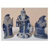 3 Rowe Pottery Works Father Christmas Figurines