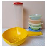 Tupperware Strainer, Spaghetti Dispenser & Small