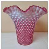 Fenton Cranberry Opalescent Hobnail Vase