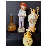 Royal Wettina Vase & Hobnail Barber Bottle