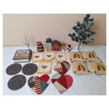 Dept. 56 Trees, Wooden Shelf Sitters and Coasters