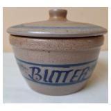 Rowe Pottery Works Stoneware Butter Crock w/Lid