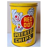 Red Dot Crisp Potato Chips Tin, Vintage