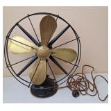 Diehl Brass Blade Oscillating Fan, Vintage