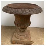 Cast Iron Urn 12in diameter, 11.5in tall