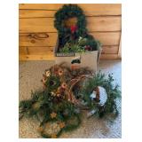 Box of Christmas Wreaths & Greenery