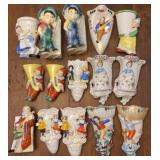 Vtg Victorian & Dutch Themed Wall Pockets