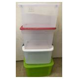 (4) 66 & 69qt Totes with Lids