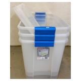 (3) Sterilite 92qt Clear Totes with Lids