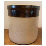 Antique Brown & White Stoneware 2gal Crock