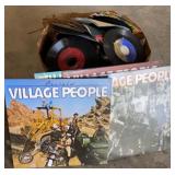 Village People Albums & Box Of 45 Records