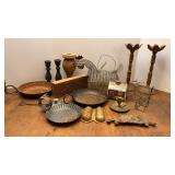 Wire Chicken Egg Basket, Cast Metal Candle Holders