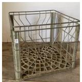 Vtg Wire Milk Crate (plastic bottom)