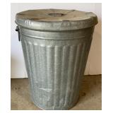 Galvanized Trash Can & Lid