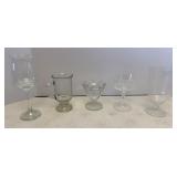 Cut Etched Glass Goblets & Other Glassware