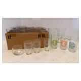 Box of Various Size Drinking Glasses