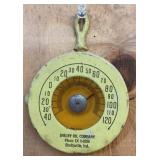 Vtg Shelby Oil Company Metal Thermometer