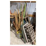 Scrap Dowels, Fence Posts, Antique Window Screen