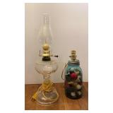Half Gal Ball Jar & Electrified Oil Lamps