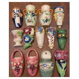 Vtg Flower Themed Wall Pockets made in Japan