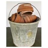 Galvanized 11in Bucket & Terracotta Planters