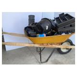 Wheel Barrow with Potting Soil & Planters