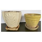 Vtg McCoy Yellow Tulip Planter 5in