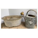 Galvanized Tub & Water Can