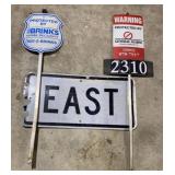 Alarm Signs & Hwy Direction Sign