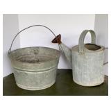 Galvanized Bucket & Water Can
