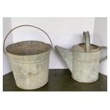 Galvanized 8in Water Can & Bucket (11in)
