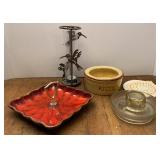 Vtg Stoneware ï¿½Kittyï¿½ Water Bowl