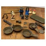 Cast Iron Toy Amish People, Whistles & Clacker