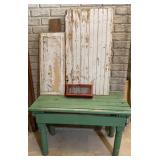 Antique Table, Barn Door, Cabinet Door Insert