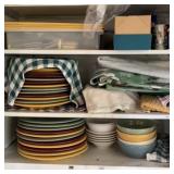 Gibson Dinnerware In Cabinet