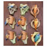 Matching Czech Bird Wall Pockets