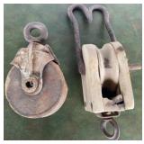 Antique Wooden Pulleys